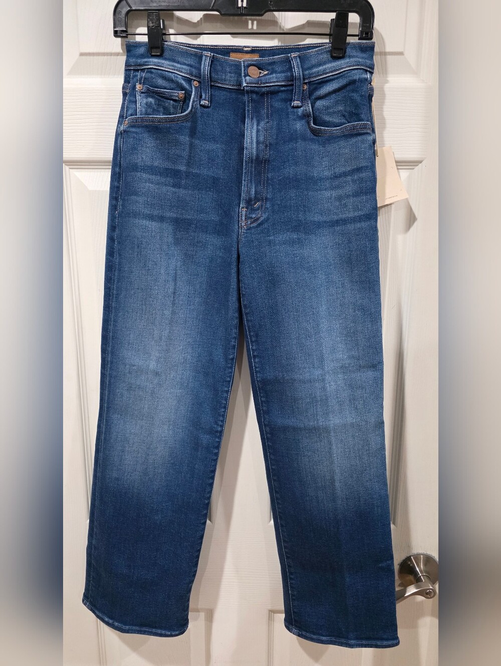 Mother the rambler zip flood high-rise wide-leg jeans - Picture 3 of 9